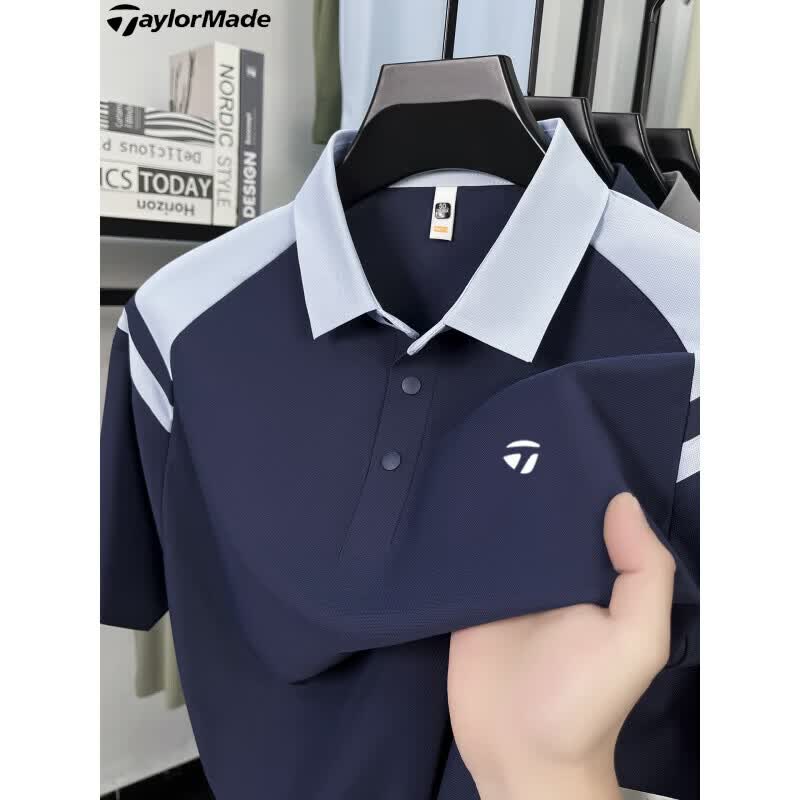 TAylorMade高尔夫男士冰感短袖POLO衫2026夏季新款翻领凉感T恤衫 宝蓝色 3XL 185【适合170-185斤】码2