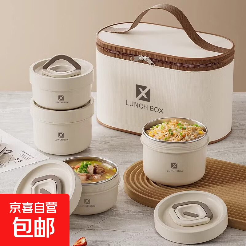 饭菜收纳盒316不锈钢饭盒收纳可微波炉加热上班族2026款学生专用 不锈钢餐具【勺子*1+筷子*1】