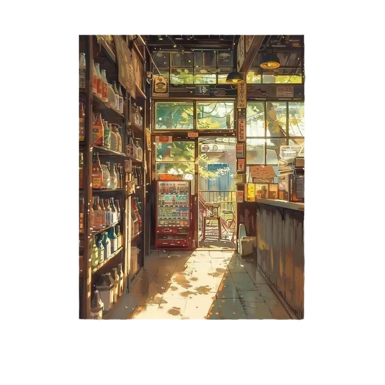 宫崎骏夏天数字油画diy手工填色治愈高颜值ins风客厅装饰画送礼 XT-234 75cm精美60*厚内框套装+组合外框