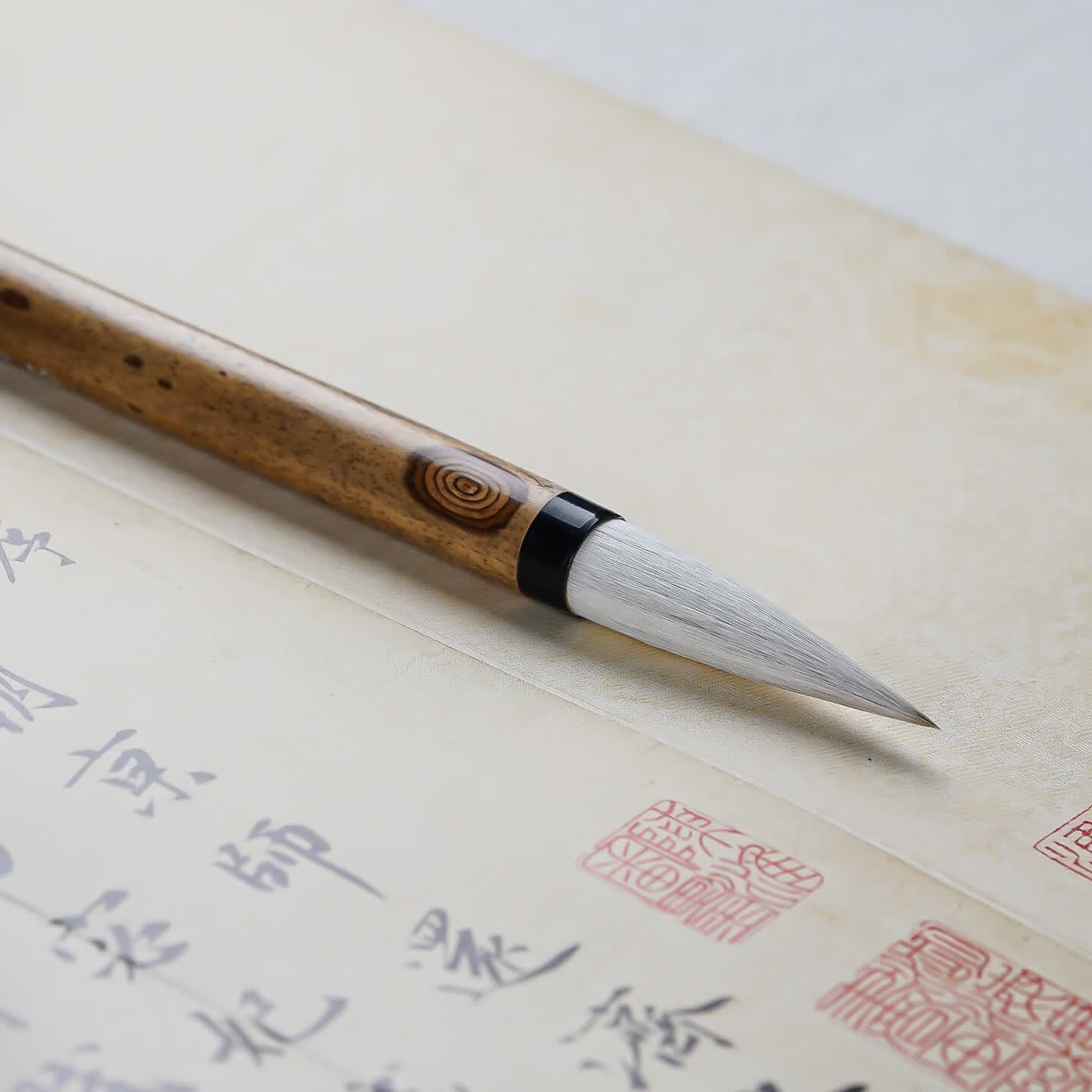 徽昕斋四月槐兼毫毛笔书法专用初学者套装七狼三羊狼毫羊毫专业级楷书行书隶书高档国画毛笔高级湖笔中楷 小号【锋长3.3cm】书写3-6cm