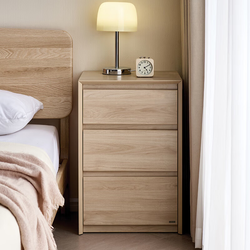 全友（QUANU）家居现代简约家具三斗柜一体梳妆台组合梳妆台卧室家用收纳床尾柜 木纹色|0.47米窄款三斗柜