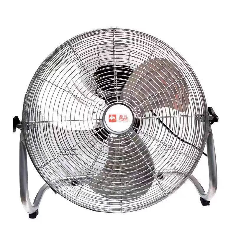 骆驼电风扇工业风扇大功率强力台式落地家用省电扇宿舍工厂趴地扇 银色14寸【中风】客厅·办公- 100W