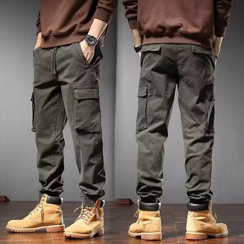 蝴蝶曼2026水洗做旧牛仔裤男秋季宽松复古工装裤直筒休闲裤潮 黑色 3XL