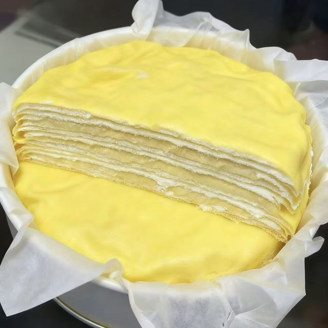 新鲜榴莲千层榴莲果肉泰国金枕榴莲千层蛋糕甜品下午茶休闲零食 新鲜金枕6寸榴莲千层400/盒*3