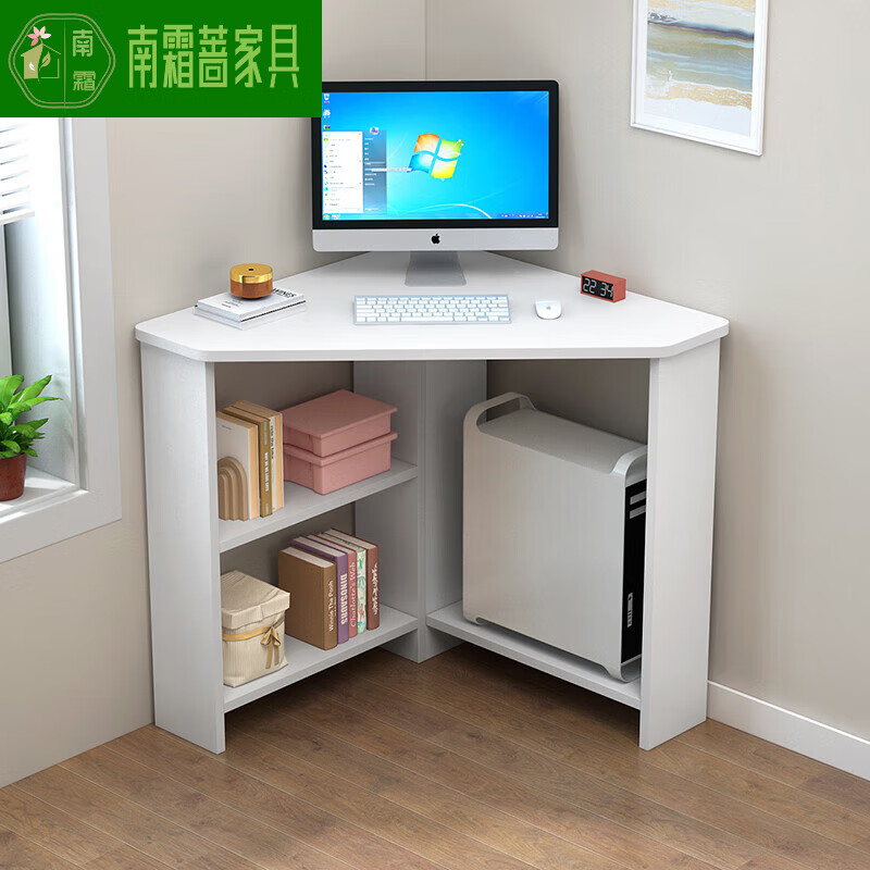 小型三角形学习书桌写字桌墙角转角电脑桌简约家用角落经济小桌子 a款