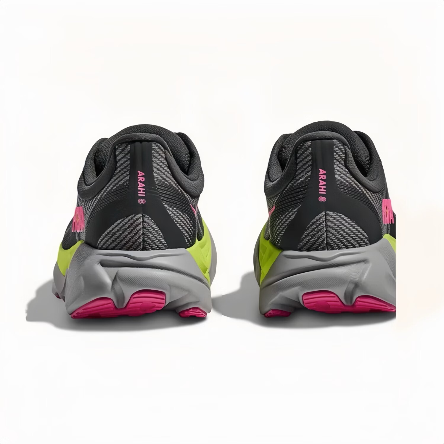 HOKA HOKA FOOT男女款 ARAHI 8 稳定支撑轻便户外缓震阿瑞海8运动跑步鞋 灰黑/粉色 45
