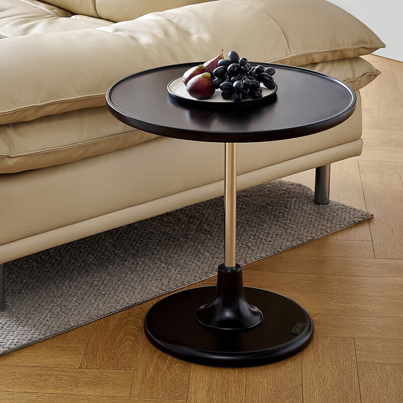 全友（QUANU）家居现代简约茶几电视柜组合钢化玻璃茶几客厅轻奢高级感2026新款 黑茶色|小圆茶几