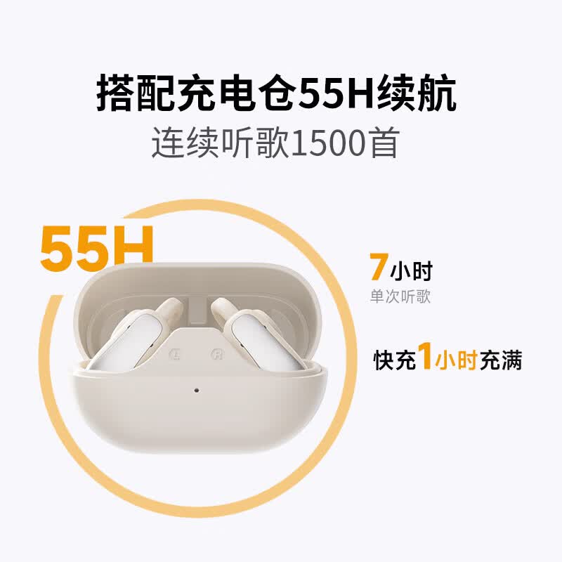 园世W3 耳夹式蓝牙耳机 开放式不入耳无线耳机 跑步运动游戏通话降噪 沉浸空间音频丨智能防漏音丨W3