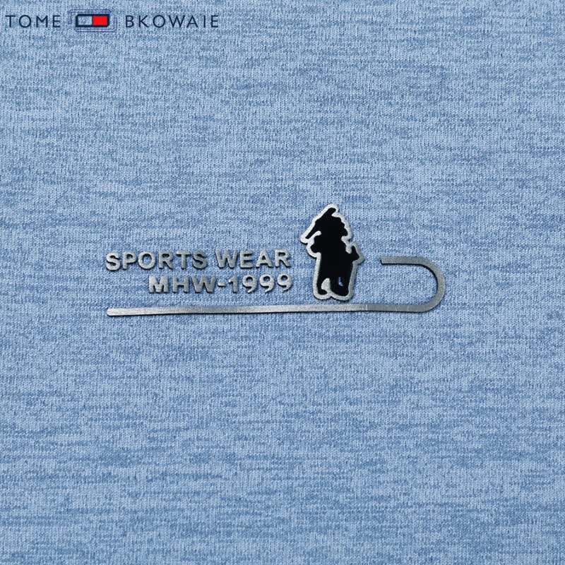 汤米芙兰可短袖t恤男2026夏季新款翻领体恤男装半袖打底衫上衣 蓝色 M (165)(建议100-120斤)