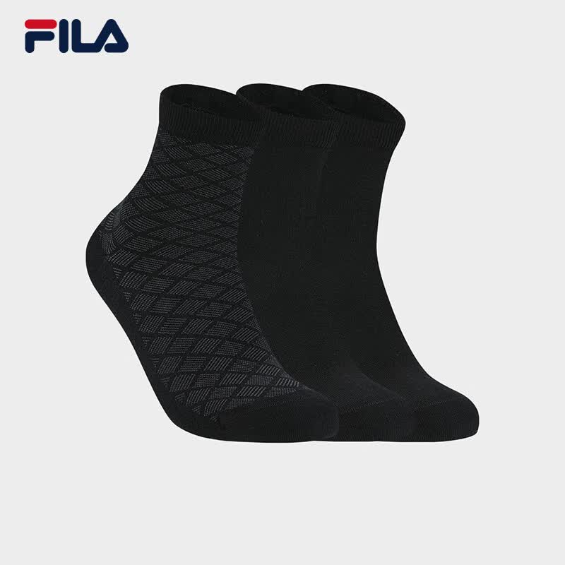 FILA 斐乐官方男子新款中腰袜套装休闲抗菌袜子运动袜中筒袜3双装 组合色-99 XS