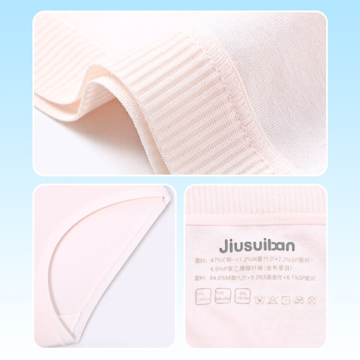 久岁伴少女士10A抑菌【首穿免洗】三角棉内裤3条莫代尔桑蚕丝裆母亲节 【紫色+白色+浅粉】 3条 L (165) 体重:95-125