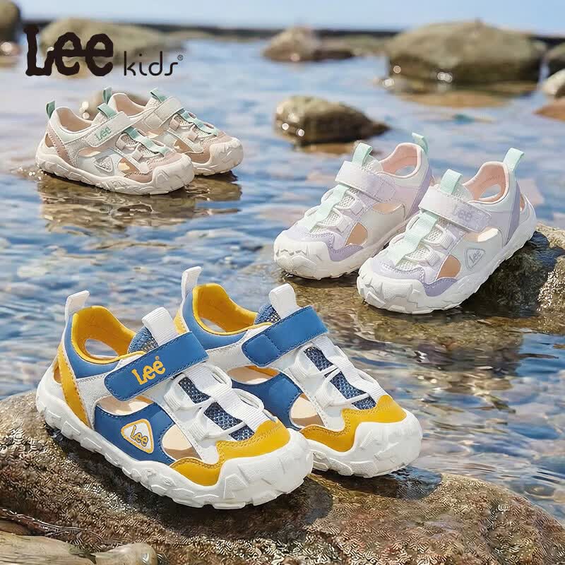 Lee童鞋夏季新款儿童包头凉鞋男童镂空涉水沙滩鞋女童 X0141 粉色 28 【建议脚长168-173mm】