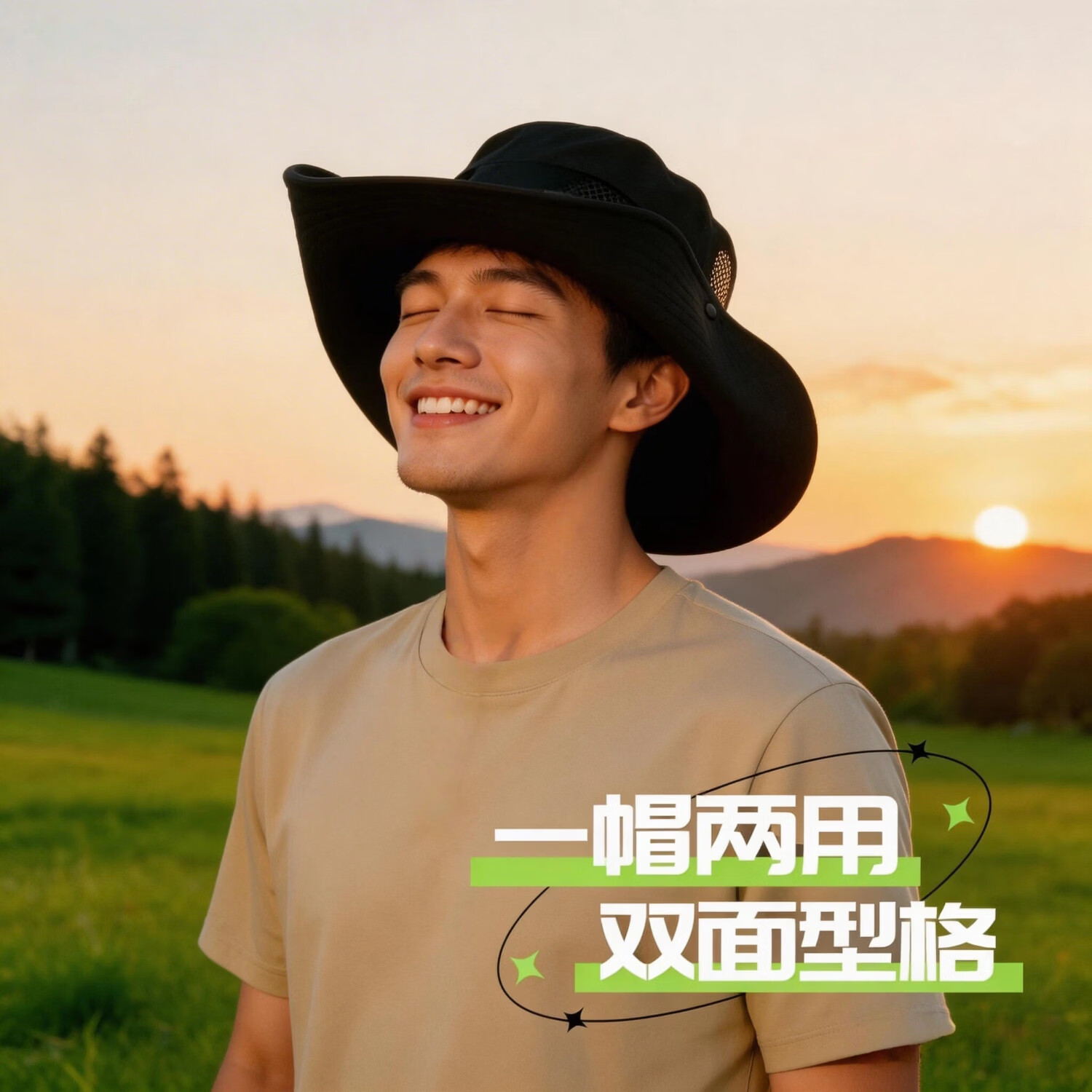 新款夏季户外可折叠防水遮阳帽大檐帽防晒帽登山帽钓鱼帽男大尺码 深灰色 速干+防泼水+防晒+15cm加大帽檐