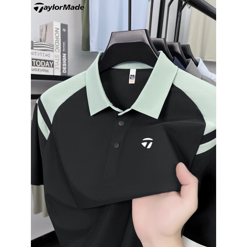 TAylorMade高尔夫男士冰感短袖POLO衫2026夏季新款翻领凉感T恤衫 宝蓝色 3XL 185【适合170-185斤】码2