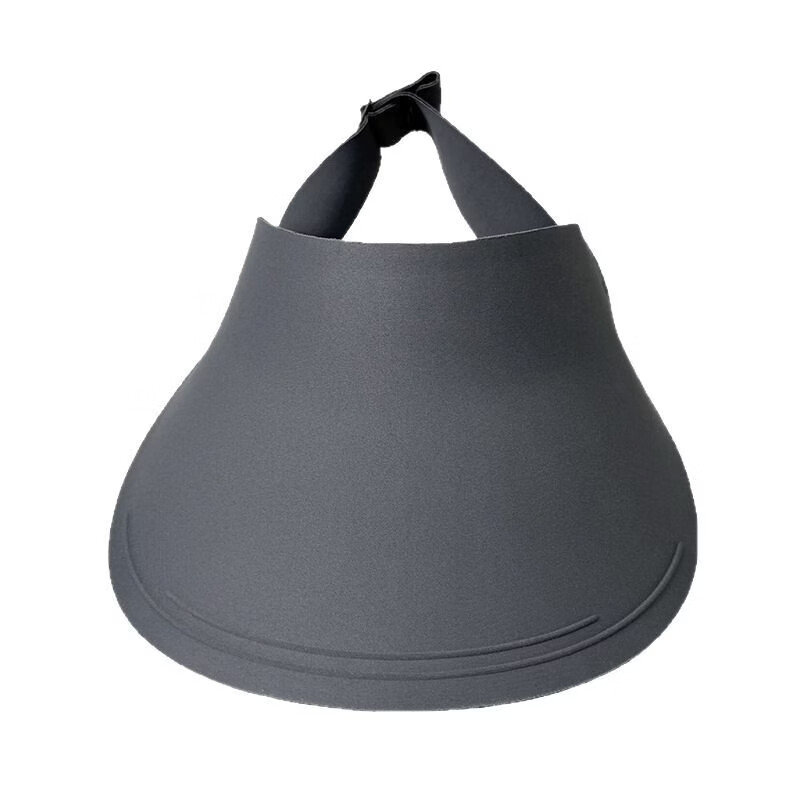 帽子无痕一体防晒帽女夏季可卷空顶冰丝遮阳帽防紫外线骑车渔夫帽 牛角扣-深灰色