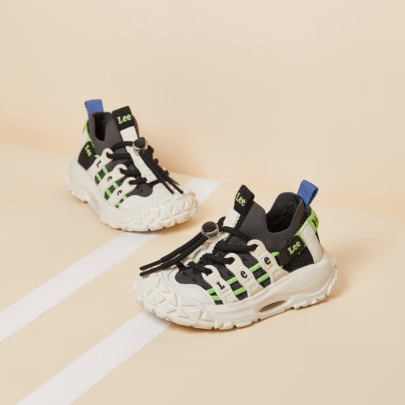 Lee儿童运动鞋透气网面软底防滑户外跑步鞋男女童鞋 黑灰 36 【建议脚长223-228mm】 京东折扣/优惠券