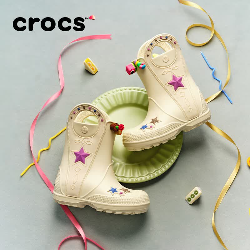 CROCS卡骆驰西部金属汉德儿童雨靴/212546/212547 极白色-2MD 35 (215mm)