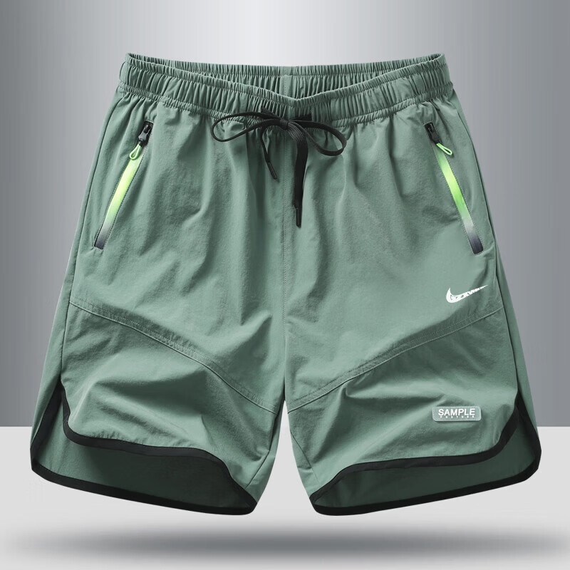 冰丝运动短裤男士三分裤夏季速干凉感跑步健身篮球宽松休闲大裤衩 525湖蓝色三分裤n M 90-105斤