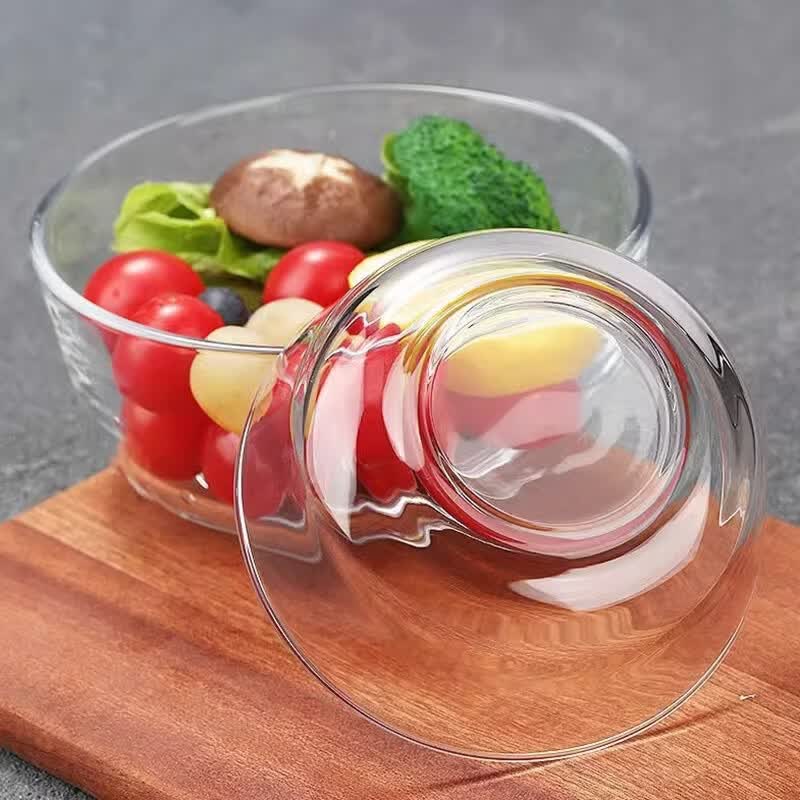 【甄选直发】水晶玻璃透明玻璃沙拉碗家用耐热泡面大碗大号汤碗甜 玻璃泡面碗小号