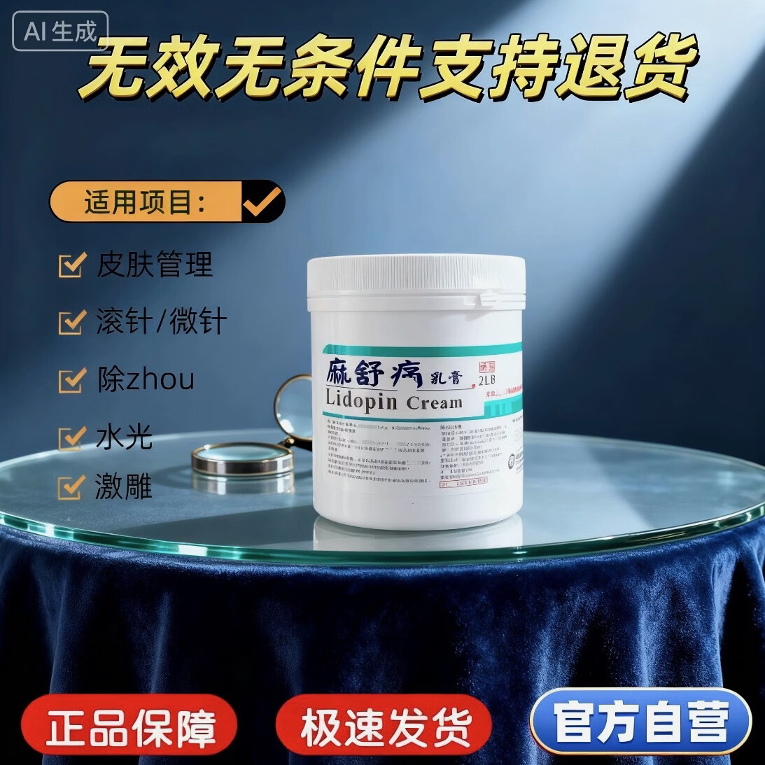 麻舒痛美容院水光滚针外用涂抹乳膏院线专用外敷麻膏皮肤管理敷料 麻舒痛1000g+保鲜膜刮勺 京东折扣/优惠券
