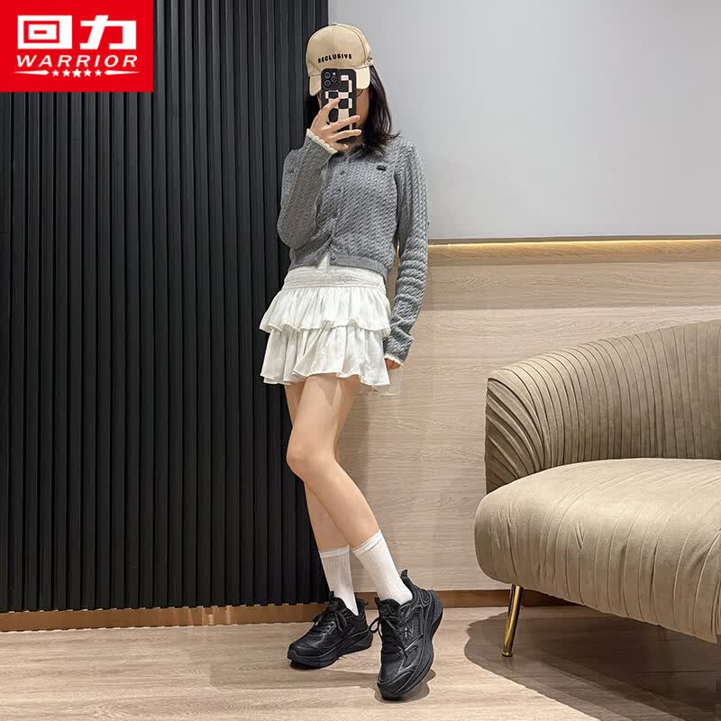 回力女鞋网面鞋女薄款透气2026新款夏季百搭休闲软底运动鞋子女跑步鞋 黑色 40