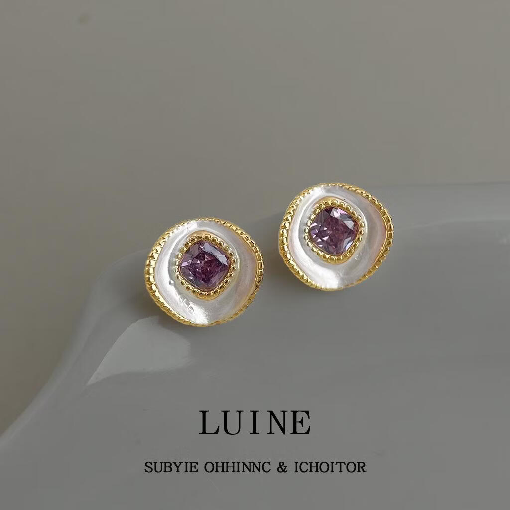 ��������ʱ�и߼�����Ƕ�ʯ��ɫ�������ż�������Բ�ζ�������Ů 7464�����ʯ���� 39Ԫ