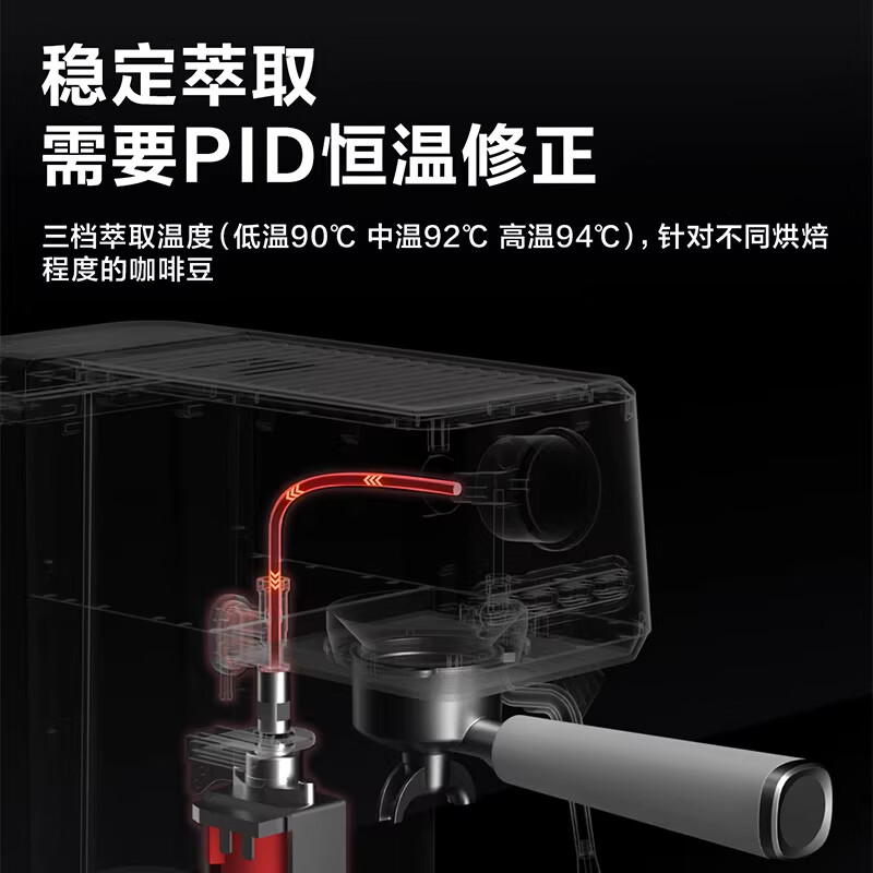 松下(Panasonic)咖啡机半自动咖啡机意式咖啡机小型家用办公室蒸汽打奶泡机一体机松下咖啡机奶泡机 米白色EM521