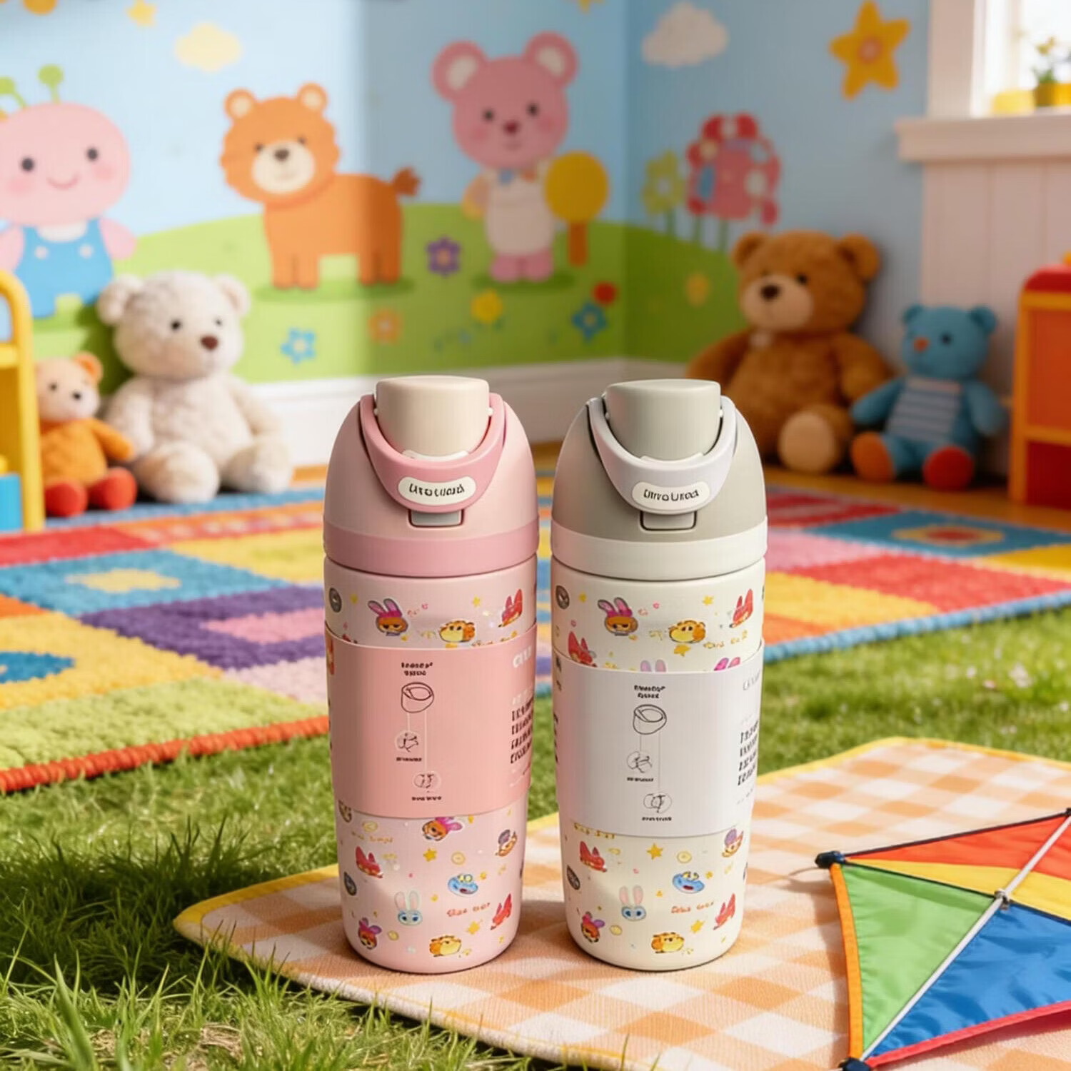Owala正品 kids freesip高颜值儿童保温杯16oz防摔吸管杯便携水杯 hellokitty粉色 16oz/470ml