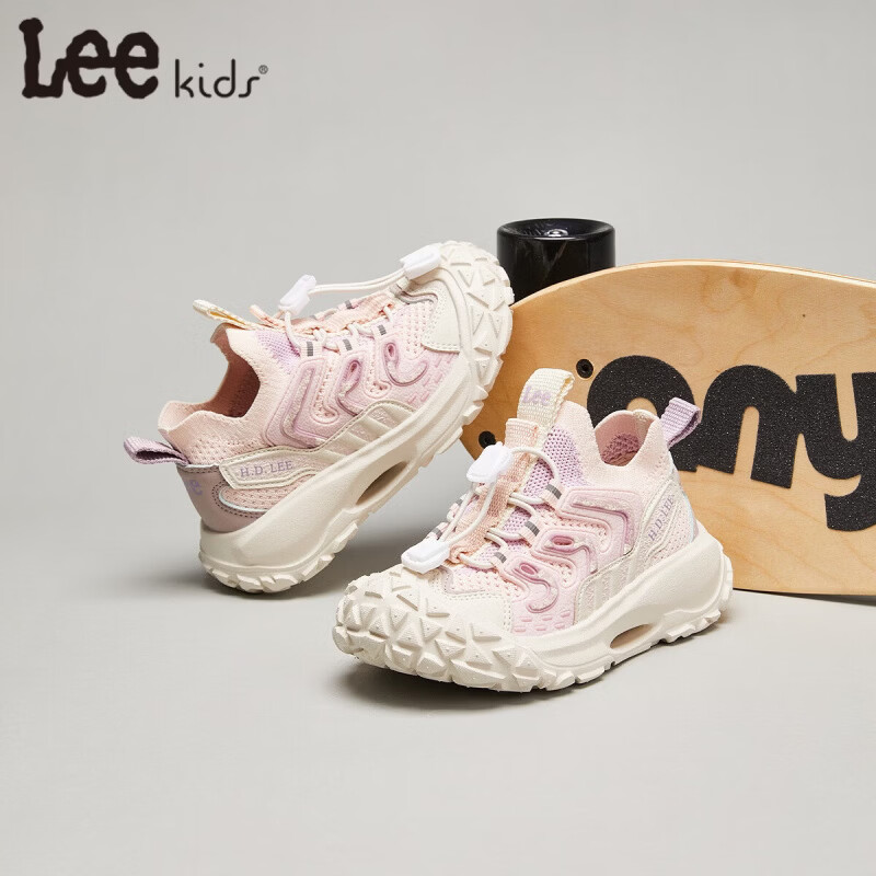Lee童鞋春夏季新款儿童运动鞋椰子鞋男童休闲跑步鞋女大童 粉紫 28 【建议脚长170-175mm】