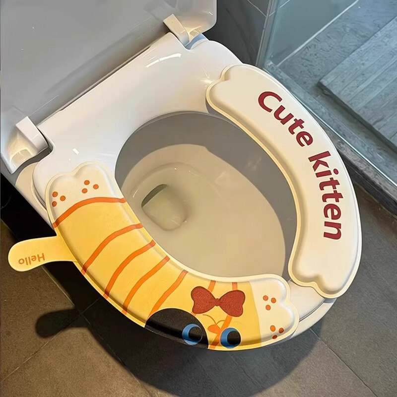 列文虎克 LEEUWENHOEK马桶垫四季通用2025新款马桶坐垫防水可爱粘贴式马桶圈坐垫坐便垫 【升级款猫咪】颜色款式随机3对装