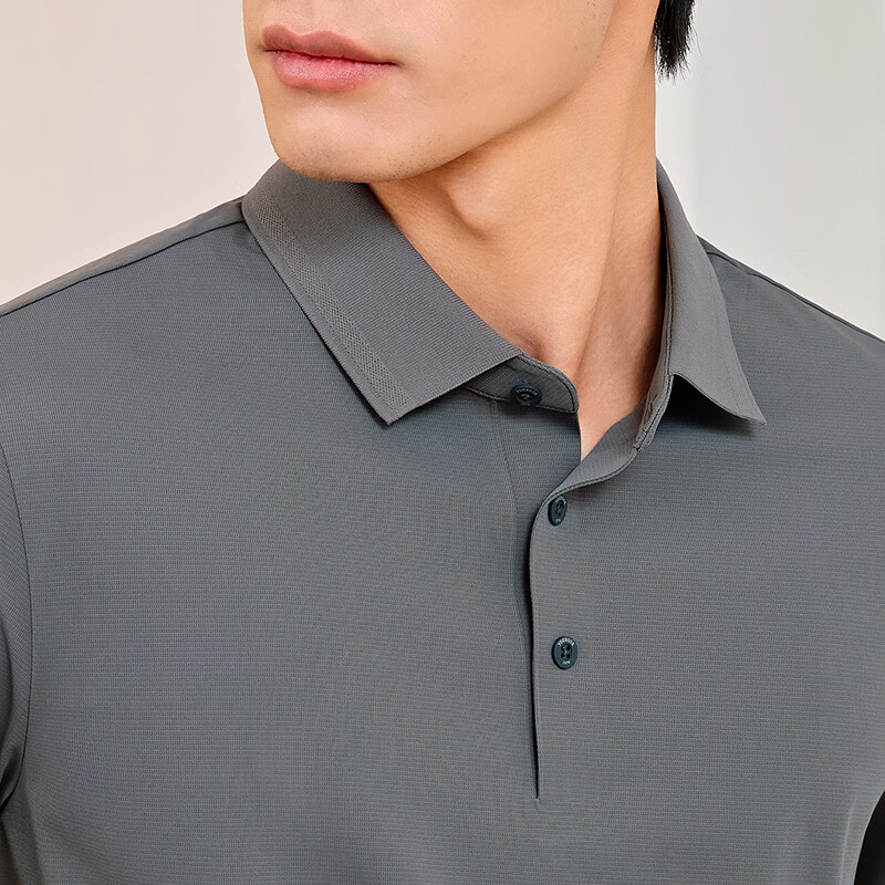雅戈尔(YOUNGOR)【防晒凉感+抗菌】雅戈尔夏季新款男士短袖POLO衫商务户外翻领T恤 灰色 3XL (推荐180-190斤)