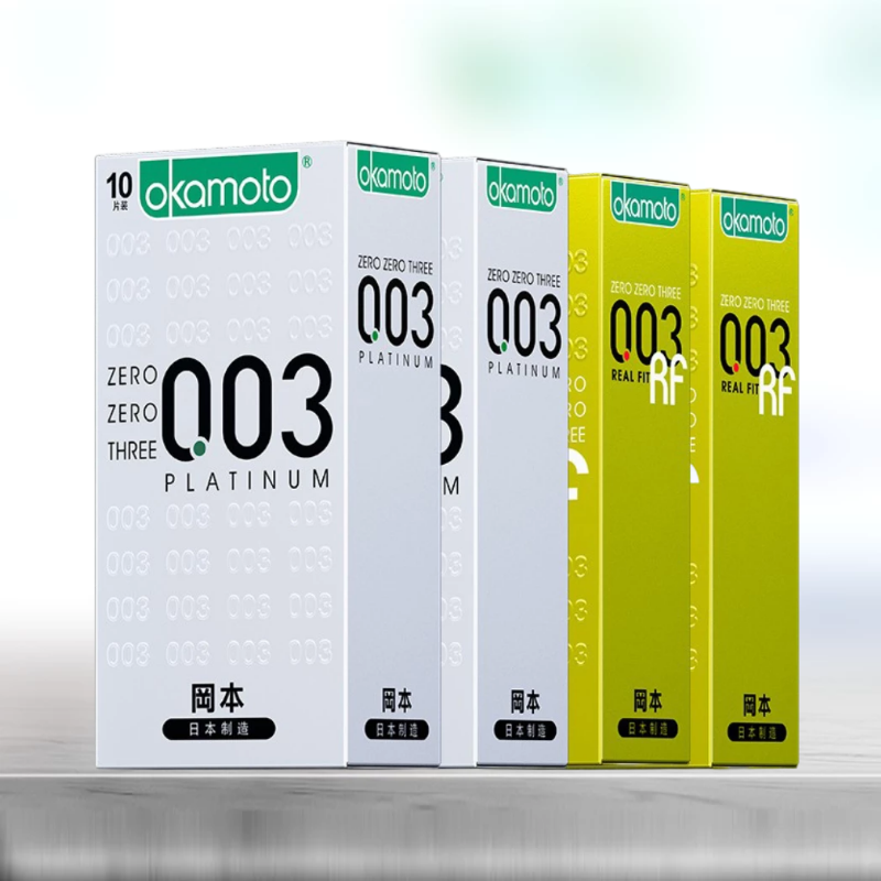 冈本003 超薄避孕套 白金黄金 紧致避孕套套 超润滑安全套玻尿酸避育