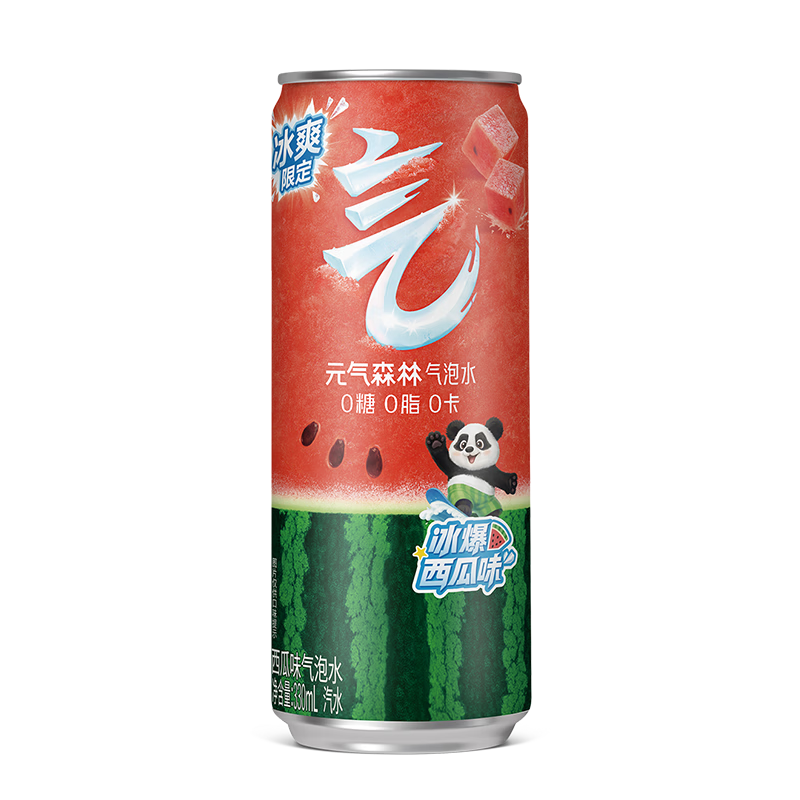 元气森林0糖0脂0卡 冰爆西瓜味气泡水（汽水）330*6罐