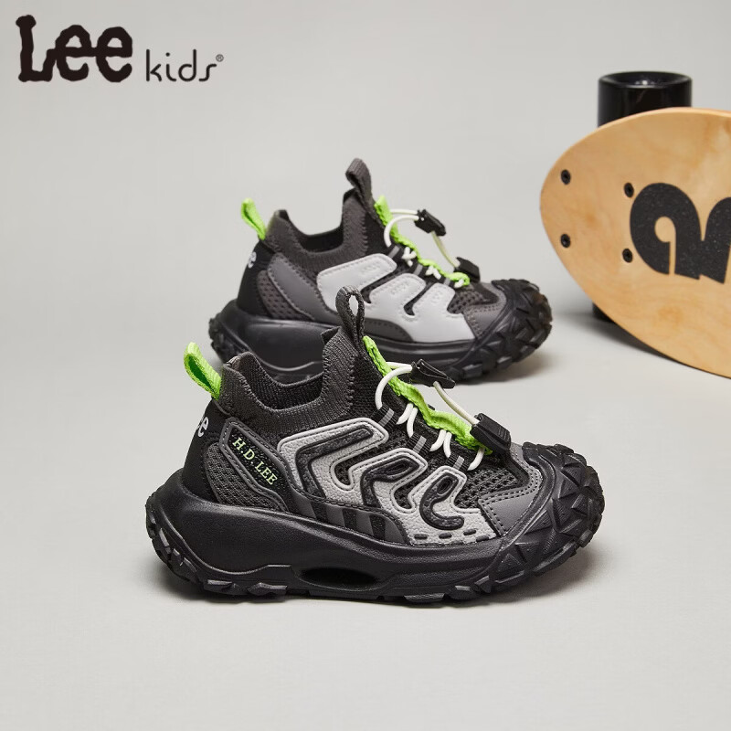 Lee童鞋春夏季新款儿童运动鞋椰子鞋男童休闲跑步鞋女大童 黑色 36 【建议脚长223-228mm】 京东折扣/优惠券