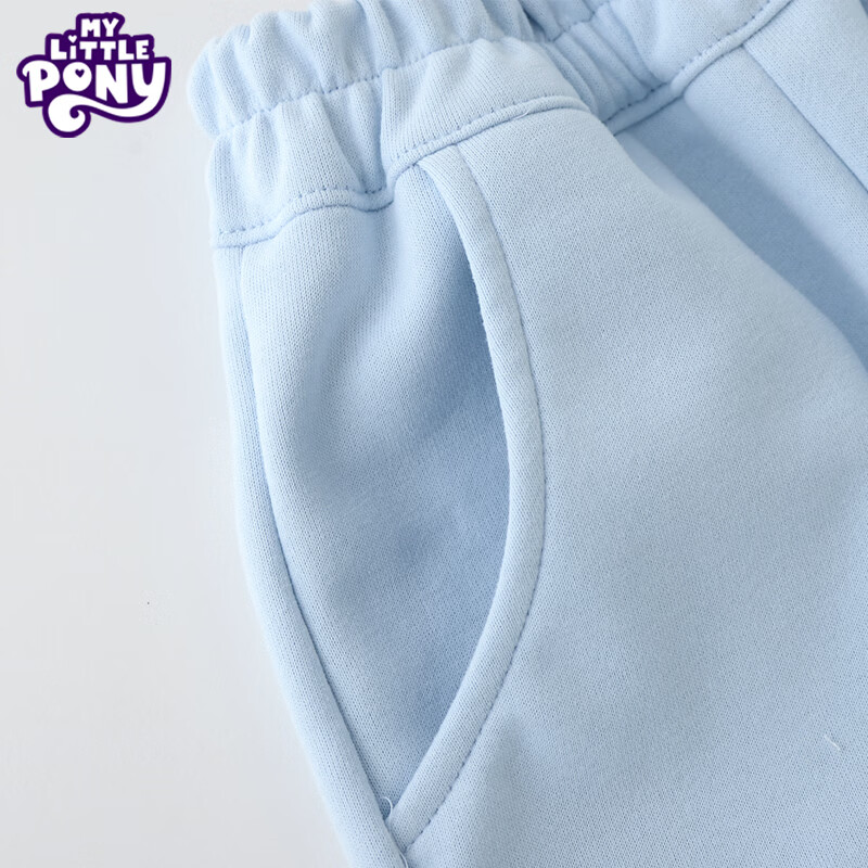 小马宝莉（MY LITTLE PONY）女童外套套装2026春秋新款女孩卫衣阔腿裤中大童洋气两件套 淡蓝色拉链衫套装 【短款上衣】 150 建议135-145cm