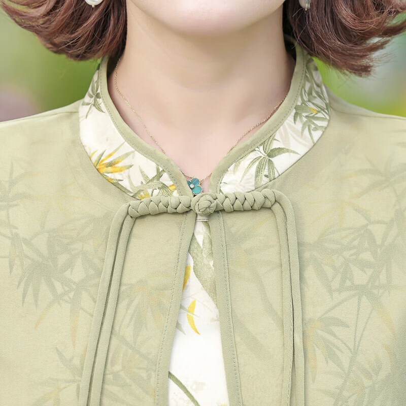 羽主流新中式妈妈夏装洋装洋派2026新款中老年女装贵夫人夏季国风裙子 76款白色 XL 建议105斤以内