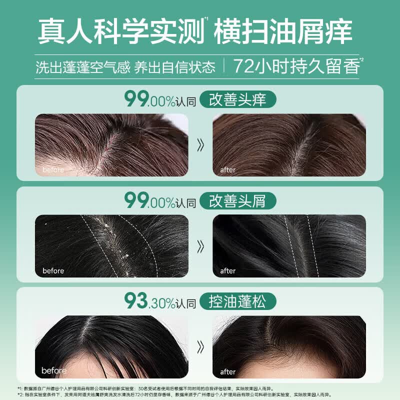 阿道夫洗发水沐浴露套装精油去屑洗发露控油蓬松洗头膏留香男女士旗舰店 净屑舒爽310ml+精油沐浴露310ml