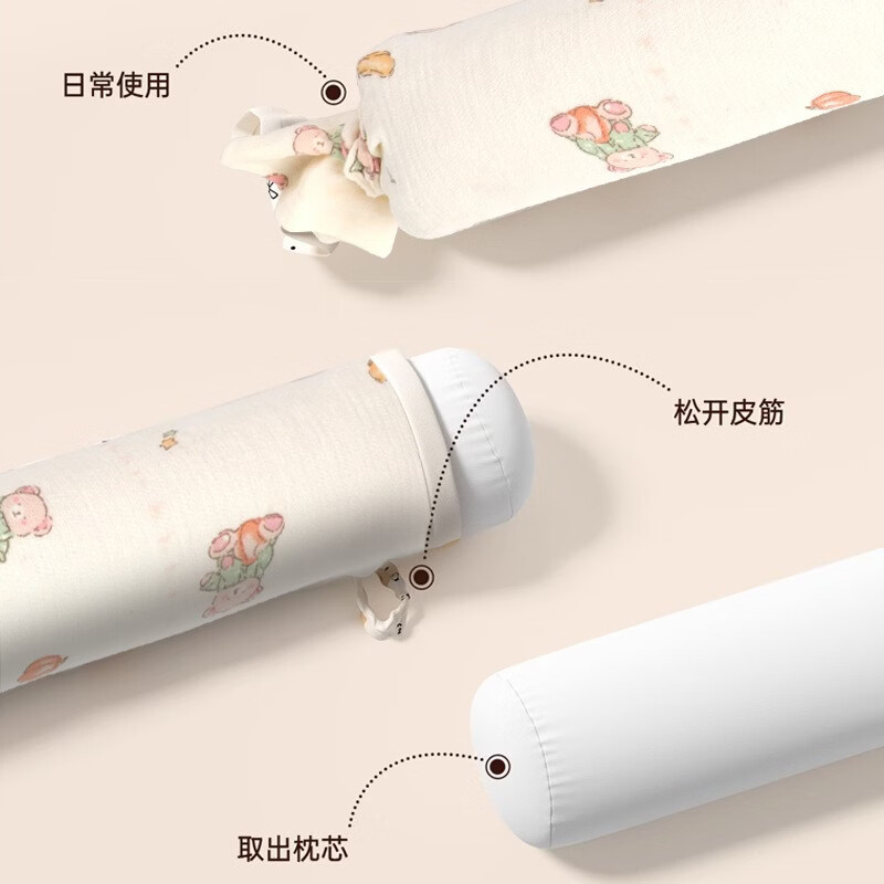 合香枕儿童睡觉古法中药枕手工香丸安抚抱枕五福籽苍耳枕头护颈枕 乖乖猫鼻舒枕 单只 38cm*6cm