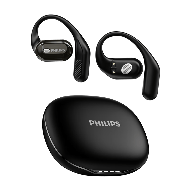 飞利浦（PHILIPS）真无线蓝牙耳机挂耳式骨传导概念开放式不入耳夹式运动跑步长续航降噪适用苹果华为TAT3759黑