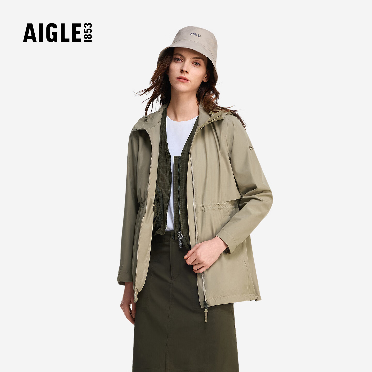 AIGLE MTD随变系列艾高女士外套防水防风透汽户外休闲夹克BI85 茶褐色 BI853 42 (175/82A)