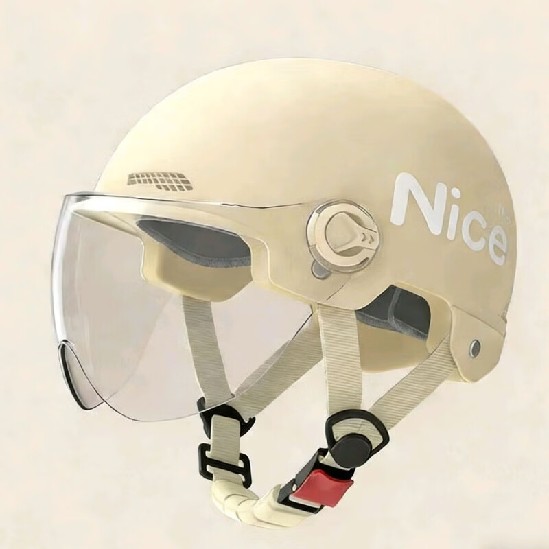 L小红书同款夏季四季通用AA 夜幕黑-nice图案-防晒短镜 电瓶车男女摩托车防晒安全帽