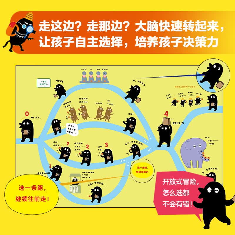 【升级点读版】一古拉的岔路口冒险全7册 日本幼儿益智绘本经典逻辑力游戏图画书 午饭吃什么可怕的练胆大会蹑手蹑脚的行动迷宫大冒险专注力训练 小鸡球球点读书（点读笔需另外购买）生日礼物 心喜阅童书