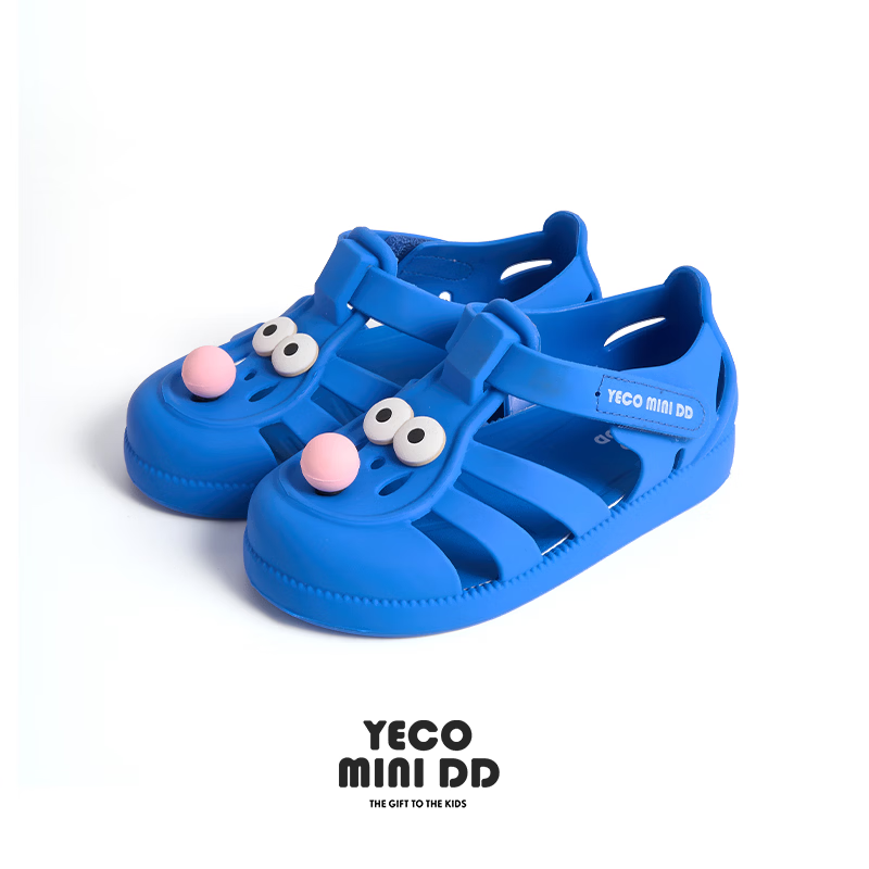 YECO MINI DD儿童凉鞋女童26新品可爱罗马鞋猪笼鞋男童大眼萌沙滩鞋 奇异蓝 27 内长16.5cm 建议脚长16.0cm