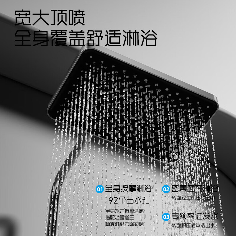 九牧(JOMOO)淋浴花洒套装全铜钢琴恒温数显花洒家用增压喷头淋浴器淋雨自洁 6002-枪灰色【冷热款】经典钢琴键