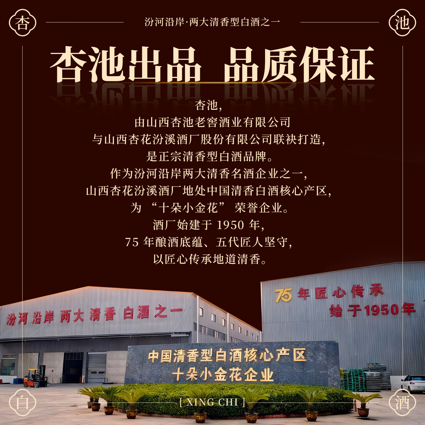 杏池古法壹号清香型白酒纯粮酿造口粮酒53度252ml固态法高度杏花白酒 53度 252mL 2瓶