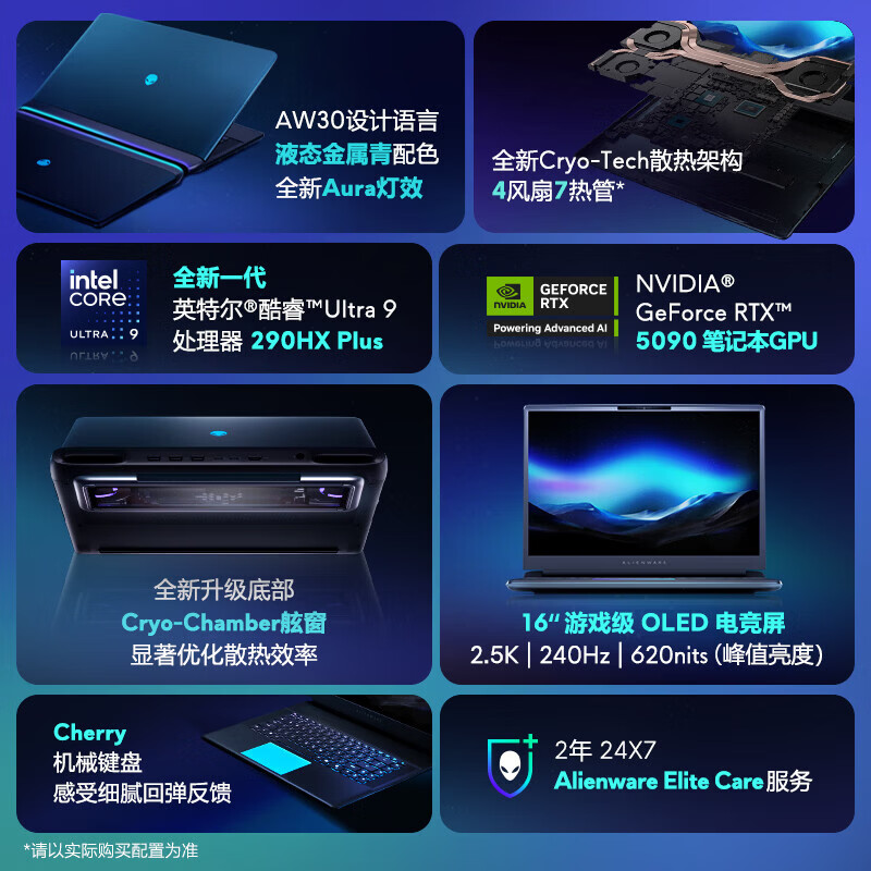 外星人(Alienware)16英寸 AREA-51 至高Ultra9-290HX/32G/2TB/RTX5090显卡 可选OLED屏 240Hz高刷 笔记本电脑游戏本 【升级款】OLED屏 2993:U9-290HX/32G/2TB/RTX5090 240Hz刷新率
