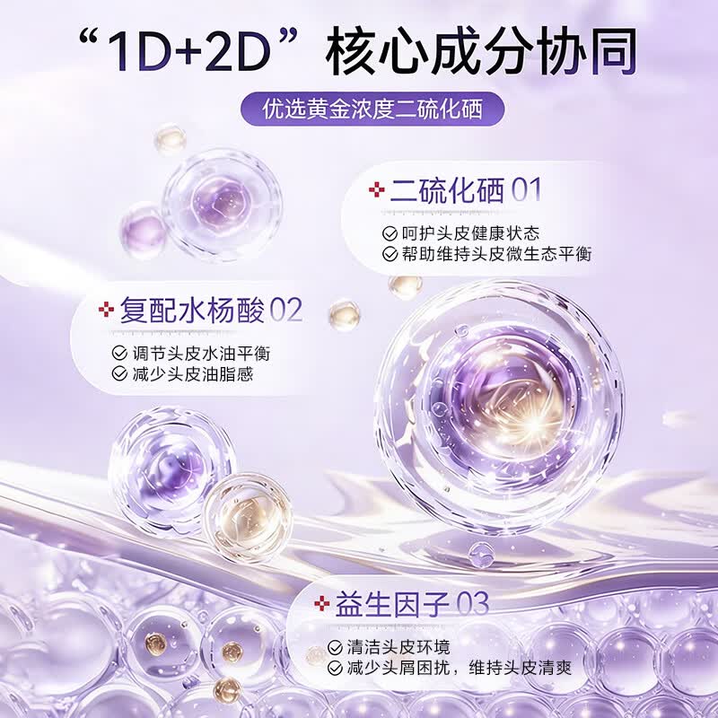 三个魔发匠二硫化硒洗发水去屑控油温和舒缓头皮洗头膏保湿洗发露男女士通用 【升级第二代】二硫化硒洗发水480g