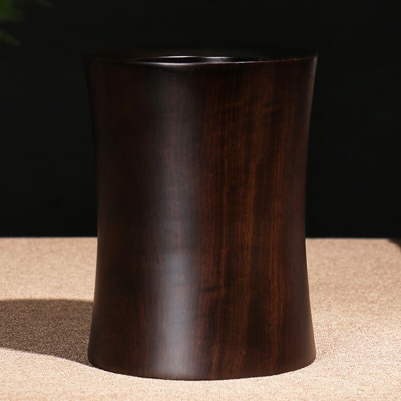 浮雕实木笔筒高颜值书房办公室桌面创意笔筒收纳用品木雕木质笔筒商务