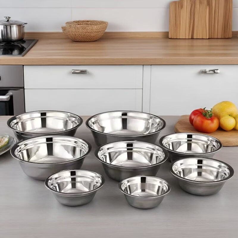 冬宴奥氏体不锈钢盆多用盆食堂汤碗家用碗饭盆碗汤盆饭盆沙拉盆调料缸 16+18+20三件套