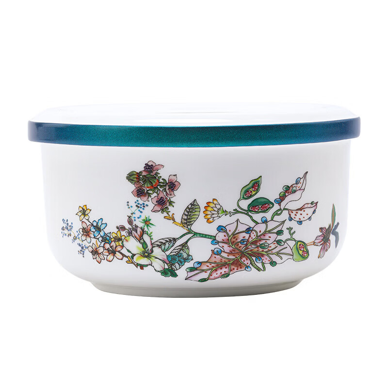 山头林村蒸鸡蛋羹专用碗带盖陶瓷家用 耐高温隔水炖盅可微波炉蒸碗汤碗 莺啼花开蒸蛋碗小号